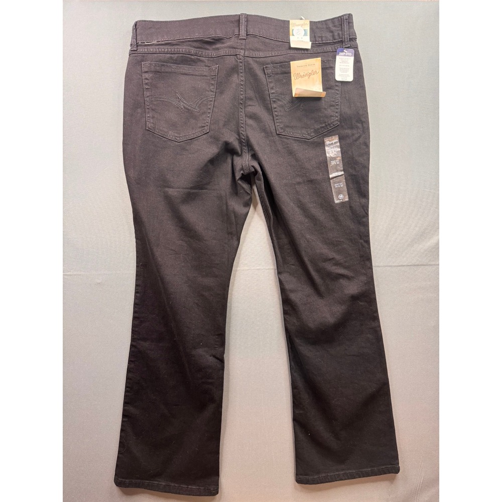 Wrangler Womens Bootcut‎ Jeans Deep Dyed Black Premium Denim 38x32 NWT